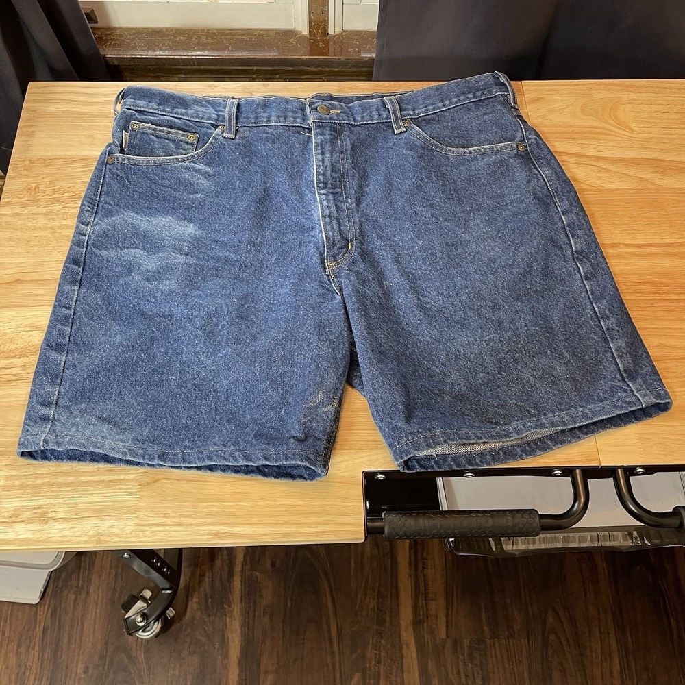Carhartt Men's Jean Shorts Size 40 x 8 Traditional Fit Blue Denim B26DS1 Cotton‎